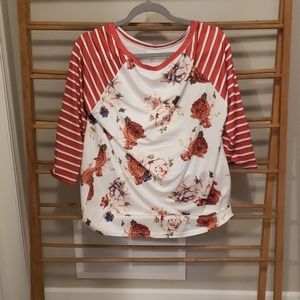 Floral 3/4 sleeve top